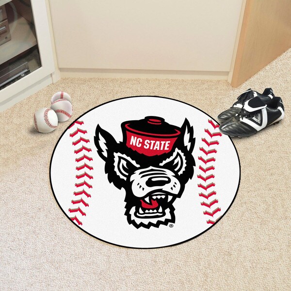 NC State Baseball Mat 27" diameter